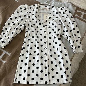 Puff Sleeve Polka Dot Dress